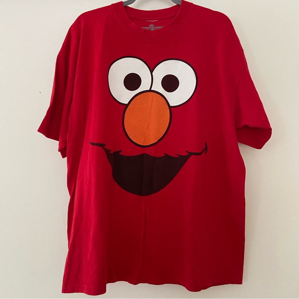 Sesame Street ELMO Face Red Adult T-Shirt Size XXL 100% Cotton Fun TV Nostalgia